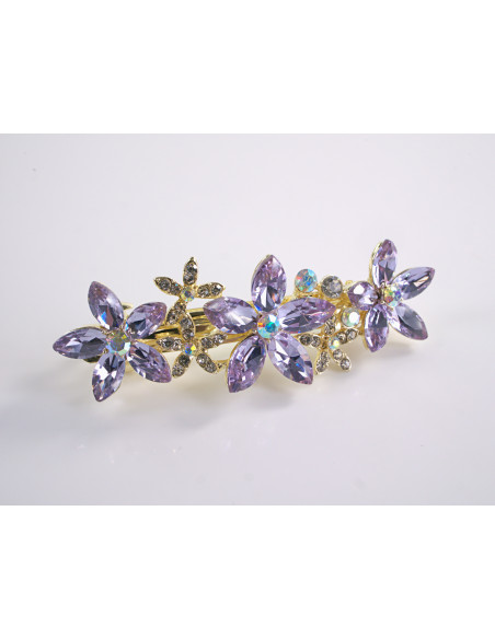 KLAMRA FRANCUSKA DO WŁOSÓW KWIATUSZKI KWIATKI LOLITA AKCESORIA CRYSTAL AB