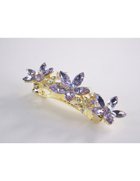 KLAMRA FRANCUSKA DO WŁOSÓW KWIATUSZKI KWIATKI LOLITA AKCESORIA CRYSTAL AB