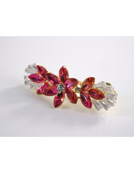 KLAMRA FRANCUSKA DO WŁOSÓW KWIAT LOLITA AKCESORIA RÓŻOWY MAGENTA