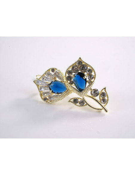 SPINKA  do włosów KWIATEK KALIA  Z KRYSZTAŁKAMI  Lolita Akcesoria NIEBIESKI