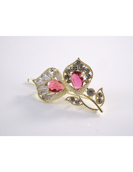 SPINKA  do włosów KWIATEK KALIA  Z KRYSZTAŁKAMI  Lolita Akcesoria RÓŻOWY