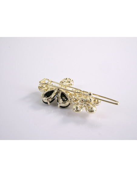 SPINKA  do włosów KWIATEK KWIAT  Z KRYSZTAŁKAMI  Lolita Akcesoria CZARNY