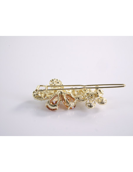 SPINKA  do włosów KWIATEK KWIAT  Z KRYSZTAŁKAMI  Lolita Akcesoria ZŁOTY