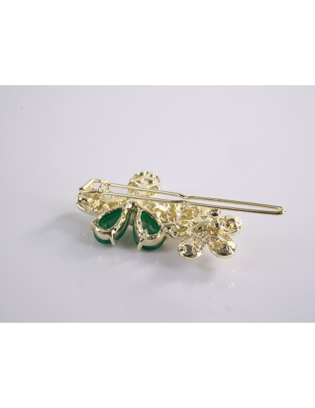 SPINKA  do włosów KWIATEK KWIAT  Z KRYSZTAŁKAMI  Lolita Akcesoria ZIELONY