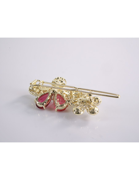 SPINKA  do włosów KWIATEK KWIAT  Z KRYSZTAŁKAMI  Lolita Akcesoria RÓŻOWY