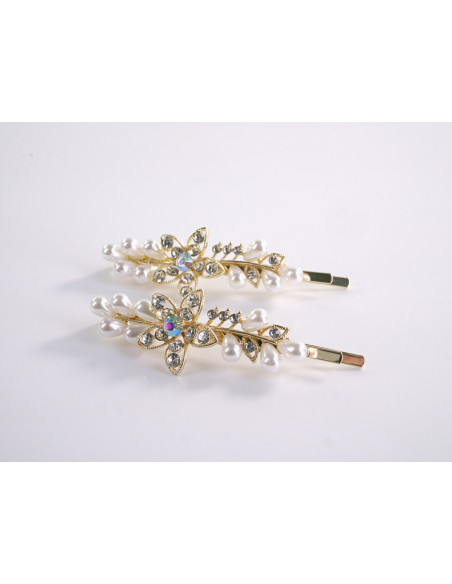 WSUWKI Wsuwka do włosów KWIATEK Z PEREŁKAMI 2 szt. Lolita Akcesoria