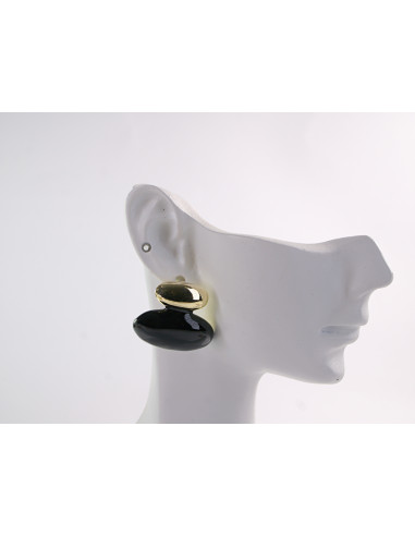 Kolczyki CZARNE ELIPSY LOLITA AKCESORIA srebrny...