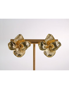 KLIPSY DO USZU ZŁOTE KWIATY AMARYLIS LOLITA AKCESORIA...