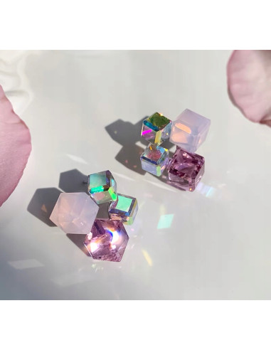 KOLCZYKI RÓŻOWE KRYSZTAŁKI Lolita AKCESORIA...