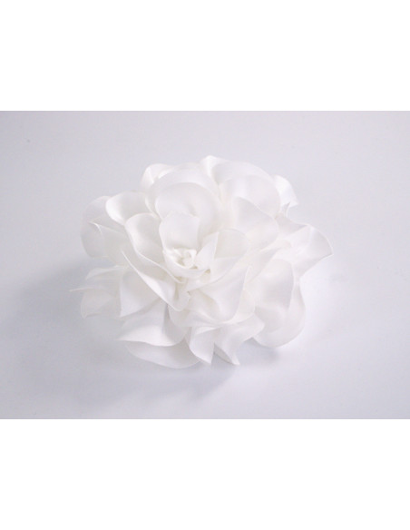 KWIAT Z MATERIAŁU BROSZKA PRZYPINKA LOLITA AKCESORIA 10 CM BIAŁY