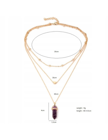 Naszyjnik KAMIEŃ POD SZYJĘ OBSYDIAN WEWNĘTRZNA...