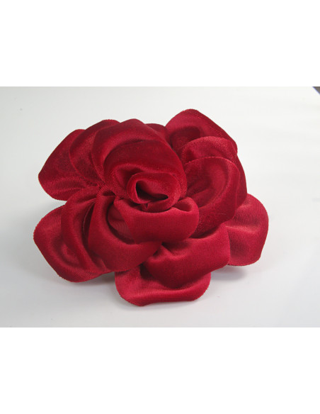 KWIAT Z MATERIAŁU RÓŻA BROSZKA Z WELURU LOLITA AKCESORIA 12 CM CZERWONY