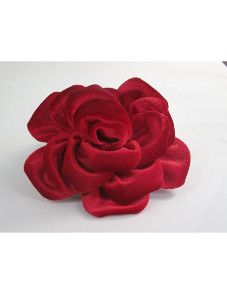 KWIAT Z MATERIAŁU RÓŻA BROSZKA Z WELURU LOLITA AKCESORIA 12 CM CZERWONY