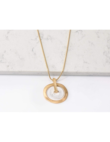 Naszyjnik długi Wisior Lolita Accessories Medalion Lekki Złoty
