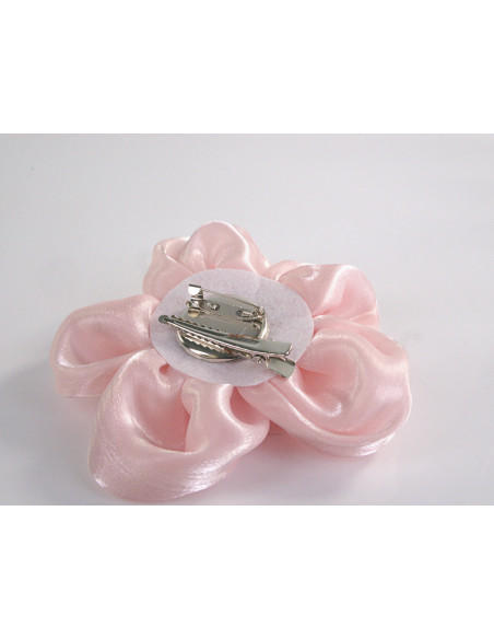 KWIAT Z MATERIAŁU BROSZKA PRZYPINKA LOLITA AKCESORIA 10 CM RÓŻOWY