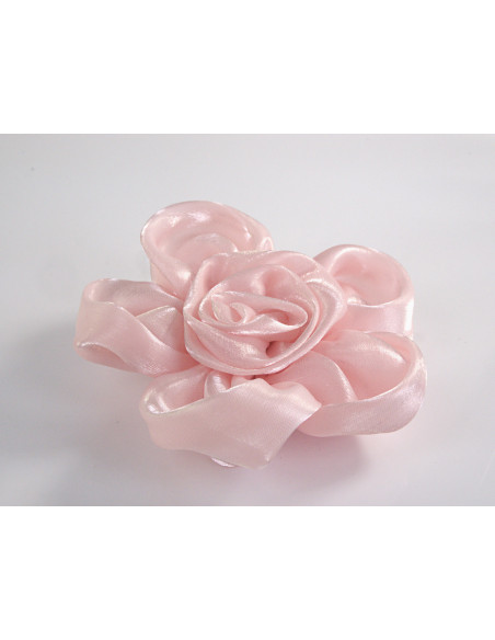 KWIAT Z MATERIAŁU BROSZKA PRZYPINKA LOLITA AKCESORIA 10 CM RÓŻOWY