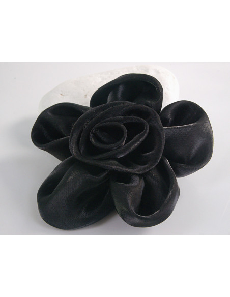 KWIAT Z MATERIAŁU BROSZKA PRZYPINKA LOLITA AKCESORIA 10 CM CZARNY