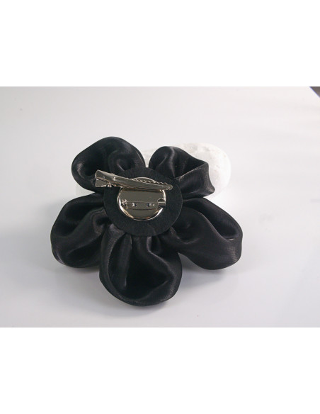 KWIAT Z MATERIAŁU BROSZKA PRZYPINKA LOLITA AKCESORIA 10 CM CZARNY