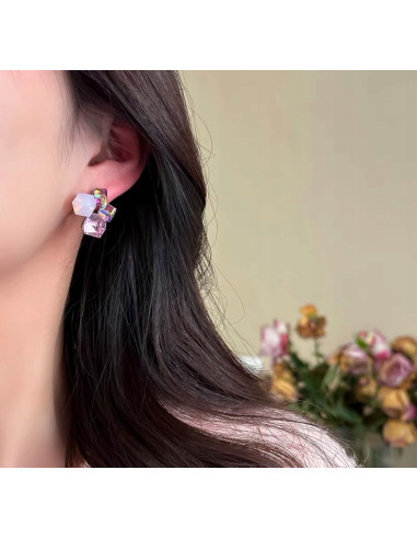 KOLCZYKI RÓŻOWE KRYSZTAŁKI Lolita AKCESORIA...