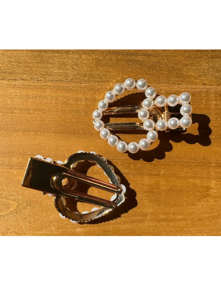 Spinki do włosów ECRU SERCE Lolita AKCESORIA 2 sztuki Wieczorowe