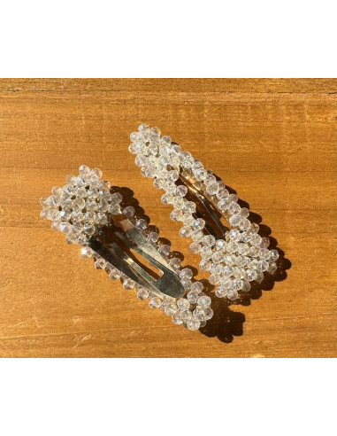 Spinki do włosów ECRU kryształki Lolita...