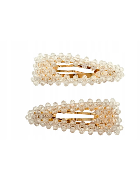 Spinki do włosów ECRU kryształki Lolita Accessories 2 sztuki Wieczorowe