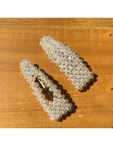 Spinki do włosów ECRU kryształki Lolita Accessories 2 sztuki Wieczorowe