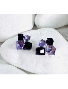 KOLCZYKI FIOLETOWE KRYSZTAŁKI Lolita AKCESORIA srebrny... 2