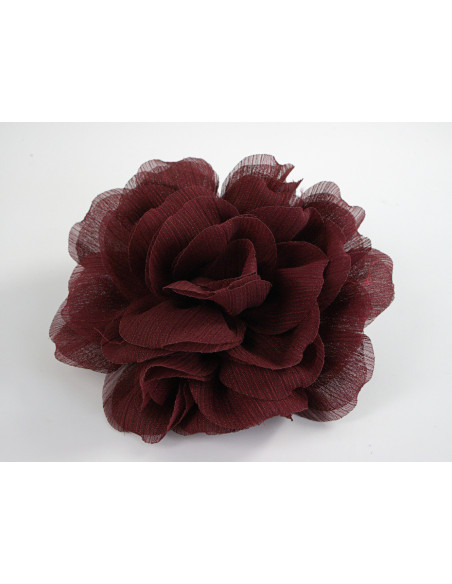KWIAT Z MATERIAŁU BROSZKA PRZYPINKA LOLITA AKCESORIA 12 CM BORDOWY