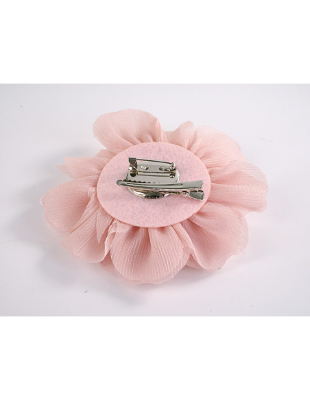 KWIAT Z MATERIAŁU BROSZKA PRZYPINKA LOLITA AKCESORIA 12 CM BLADY RÓŻOWY