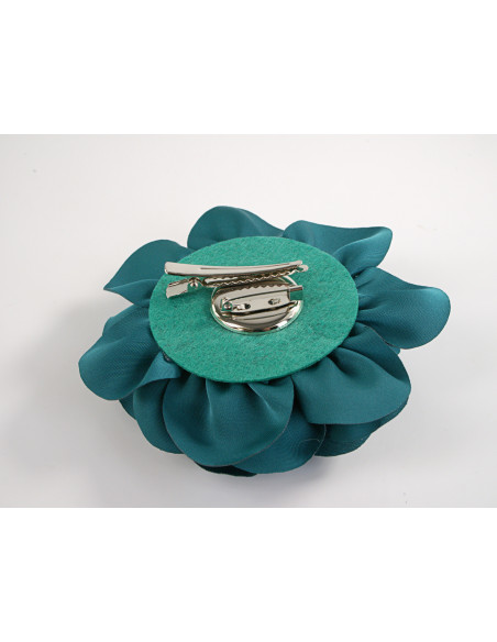 KWIAT Z MATERIAŁU BROSZKA PRZYPINKA LOLITA AKCESORIA 10 CM ZIELONY EMERALD