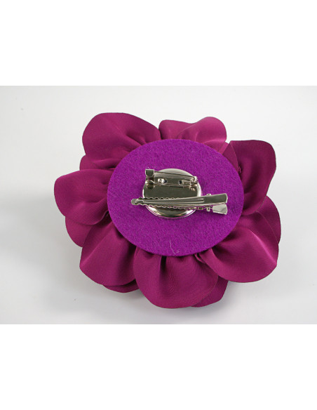 KWIAT Z MATERIAŁU BROSZKA PRZYPINKA LOLITA AKCESORIA 10 CM PURPUROWY