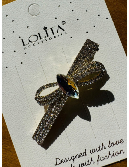 Spinka do włosów KOKARDA CRYSTAL BŁYSK WE WŁOSACH AKCESORIA LOLITA 2 SZTUKI