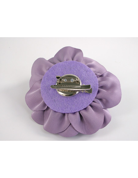 KWIAT Z MATERIAŁU BROSZKA PRZYPINKA LOLITA AKCESORIA 10 CM FIOLETOWY