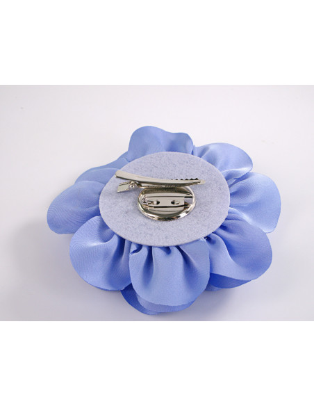 KWIAT Z MATERIAŁU BROSZKA PRZYPINKA LOLITA AKCESORIA 10 CM NIEBIESKI