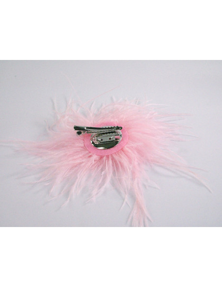 KWIAT Z PIÓR BROSZKA PRZYPINKA LOLITA AKCESORIA 14 cm BABY RÓŻOWY