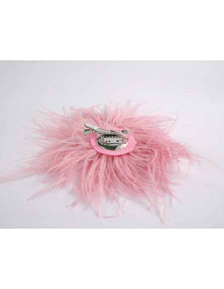 KWIAT Z PIÓR BROSZKA PRZYPINKA LOLITA AKCESORIA 14 cm RÓŻOWY