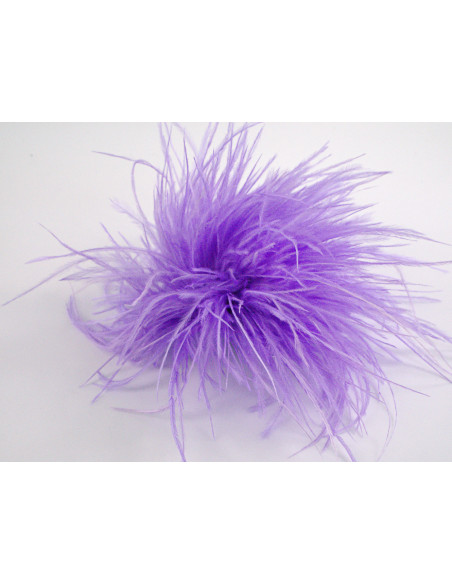 KWIAT Z PIÓR BROSZKA PRZYPINKA LOLITA AKCESORIA 14 cm JASNY FIOLETOWY