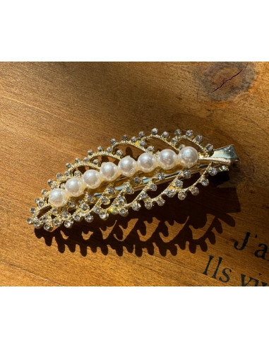 Spinka do włosów CYRKONIOWY LIŚĆ CRYSTAL BŁYSK...