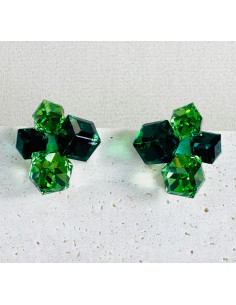 KOLCZYKI ZIELONE KRYSZTAŁKI Lolita AKCESORIA srebrny...