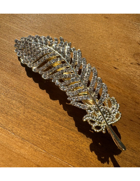 Spinka do włosów CYRKONIOWY LIŚĆ CRYSTAL BŁYSK WE WŁOSACH AKCESORIA LOLITA