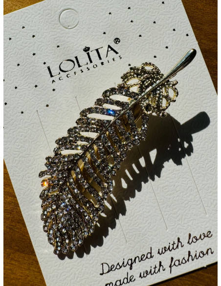 Spinka do włosów CYRKONIOWY LIŚĆ CRYSTAL BŁYSK WE WŁOSACH AKCESORIA LOLITA