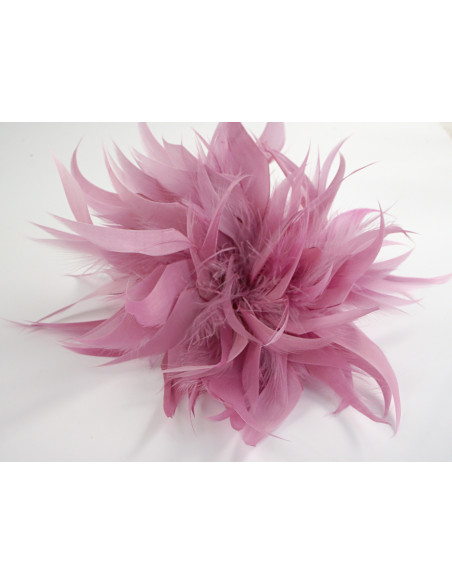 KWIAT Z PIÓR BROSZKA PRZYPINKA LOLITA AKCESORIA 14 cm RÓŻOWY