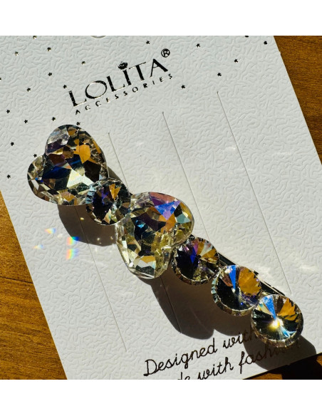 Spinka do włosów KOKARDA CRYSTAL BŁYSK WE WŁOSACH CYRKONIE AKCESORIA LOLITA