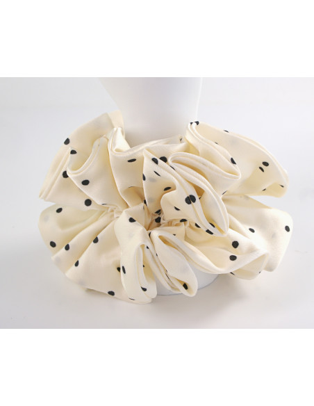 GUMKA DO WŁOSÓW SCRUNCHIE PODWÓJNA SATYNA LOLITA AKCESORIA BIAŁY ECRU