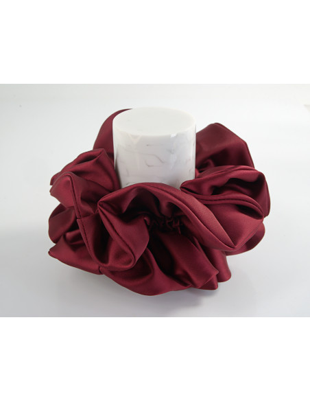GUMKA DO WŁOSÓW SCRUNCHIE PODWÓJNA SATYNA LOLITA AKCESORIA BORDOWY