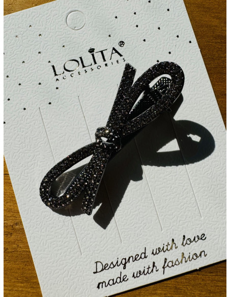 Spinka do włosów VINTAGE KOKARDA BŁYSK WE WŁOSACH CYRKONIE AKCESORIA LOLITA