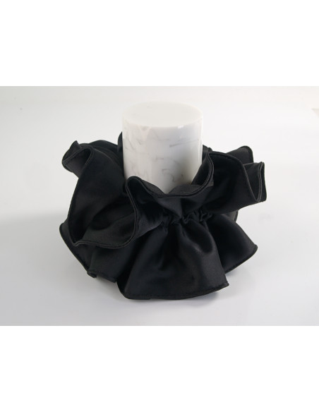GUMKA DO WŁOSÓW SCRUNCHIE PODWÓJNA SATYNA LOLITA AKCESORIA CZARNY