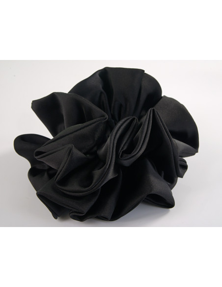 GUMKA DO WŁOSÓW SCRUNCHIE PODWÓJNA SATYNA LOLITA AKCESORIA CZARNY