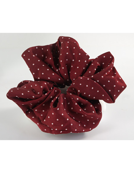 GUMKA DO WŁOSÓW SCRUNCHIE DUŻA XXL LOLITA AKCESORIA BORDOWY w KROPKI